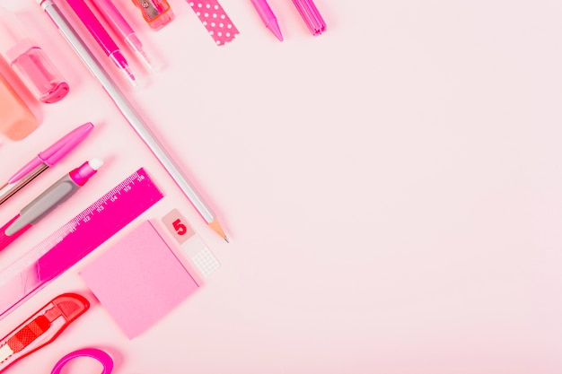 Stylish pink stationery 