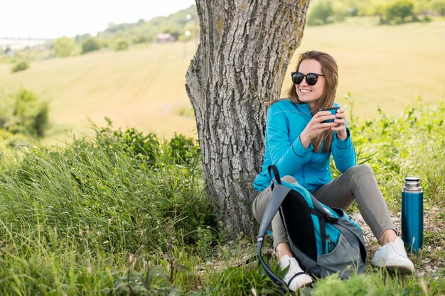 Stylish traveller enjoying vacation