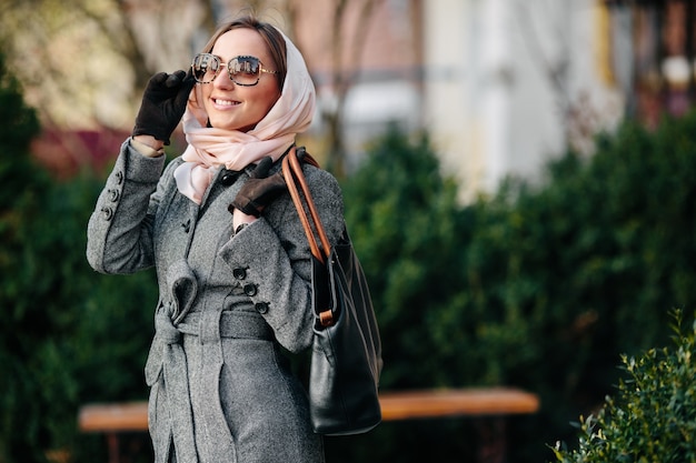 Stylish woman enjoying outdoors