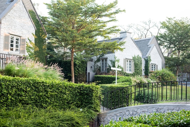 Suburban housing and garden