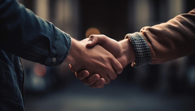 Free Photo successful business partnership formed through handshake and teamwork generated by ai