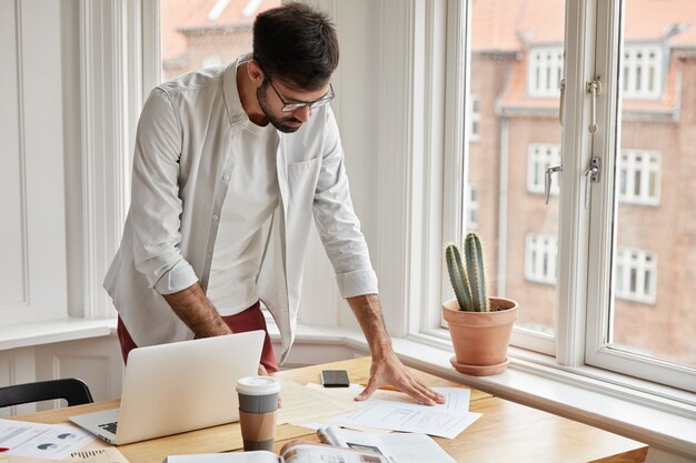 Successful businessman working at home