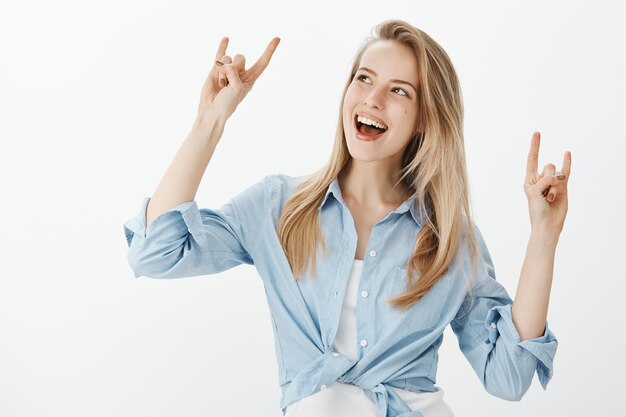 Successful female entrepreneur in blue collar shirt