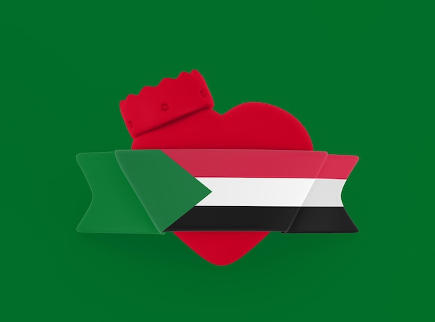 Free photo sudan heart banner