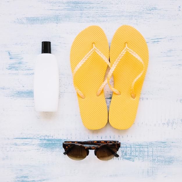 Summer background with flip flops