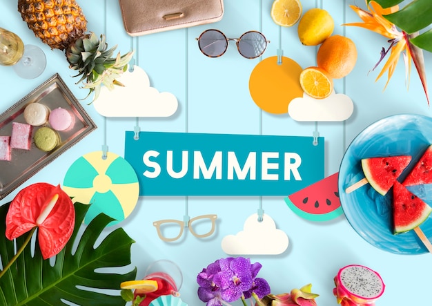 Free photo summer break fun party banner concept