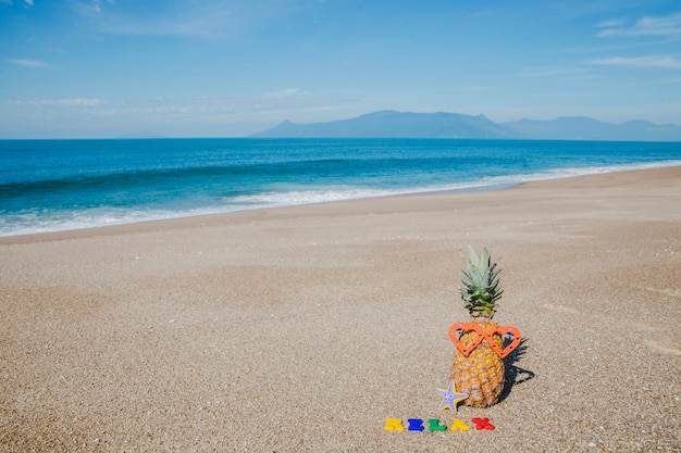 Summer composition on beach