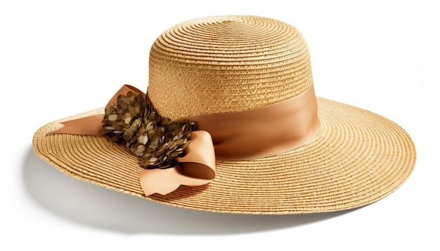 Summer fashion Women straw hats on vacation generated by AI