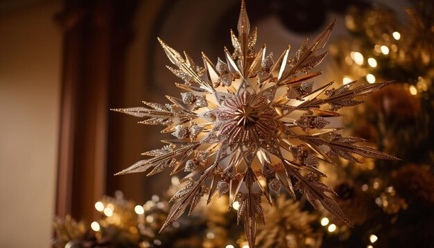 Summer heat illuminates ornate tree decorations outdoors generated by AI