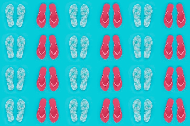 Free Photo summer pattern with flip flops