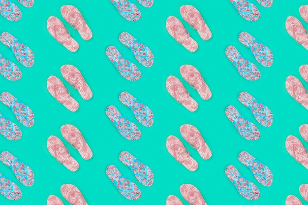 Free Photo summer pattern with flip flops