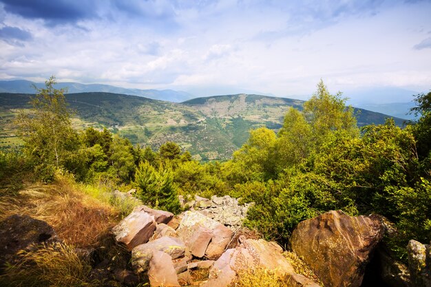 Summer view of Pyrenees mountains