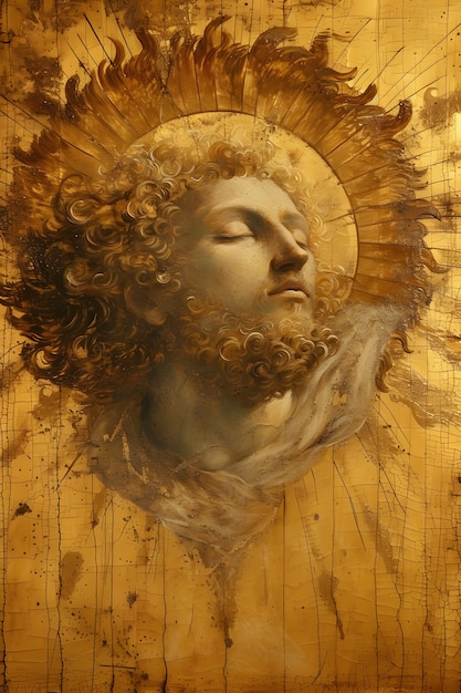 Free photo sun god depicted as a powerful man in a renaissance setting