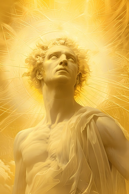 Sun god depicted as a powerful man in a renaissance setting