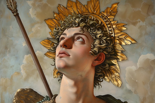 Free Photo sun god depicted as a powerful man in a renaissance setting