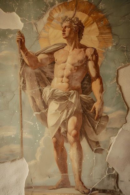 Free Photo sun god depicted as a powerful man in a renaissance setting