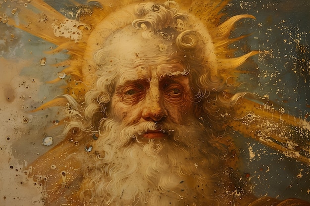 Free photo sun god depicted as a powerful man in a renaissance setting