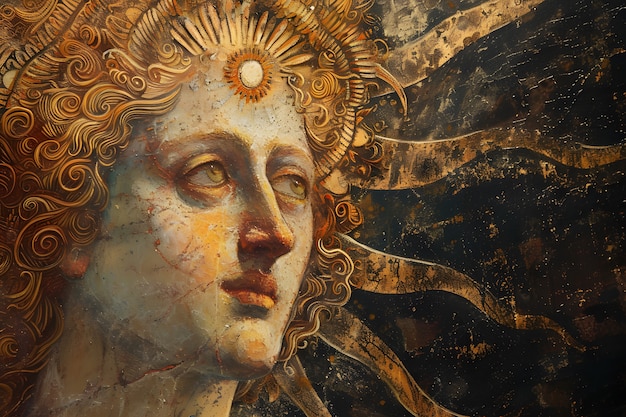 Free Photo sun god depicted as a powerful man in a renaissance setting