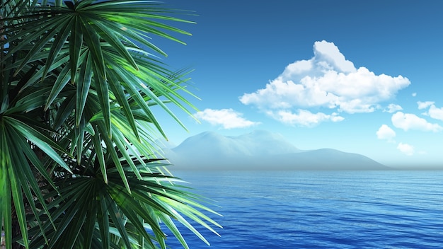 Free photo sunny caribbean landscape