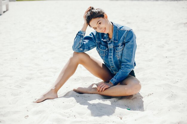 Sunny girl on a beach