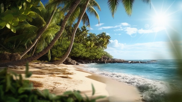 Sunny tropical landscape