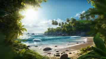 Free photo sunny tropical landscape