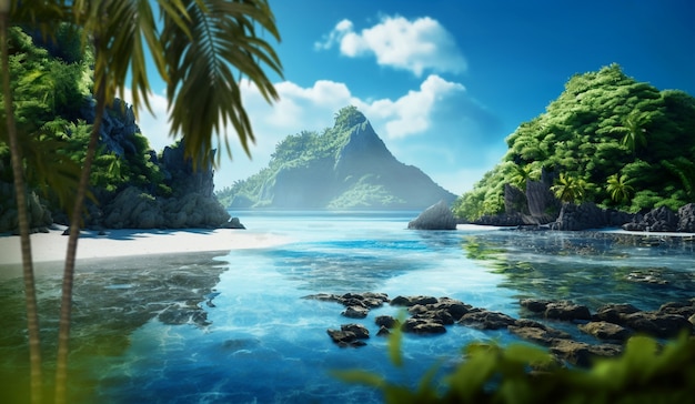 Sunny tropical landscape