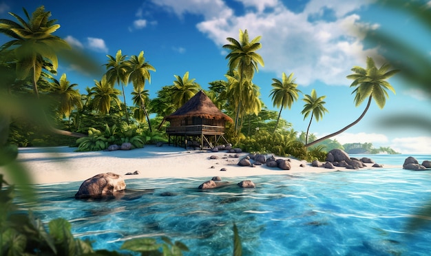 Free photo sunny tropical landscape