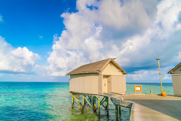 Free photo sunrise bungalow maldives atoll sun