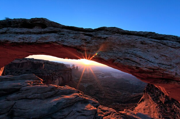 Sunrise at Mesa Arch in Canyonlands National Park, Utah, USA