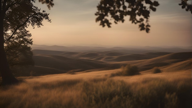 Free photo sunset over the dunes of tuscany italy