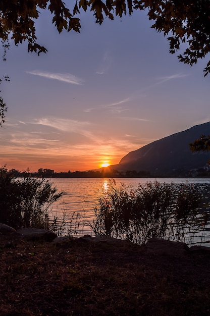 Sunset on the lake of Annone