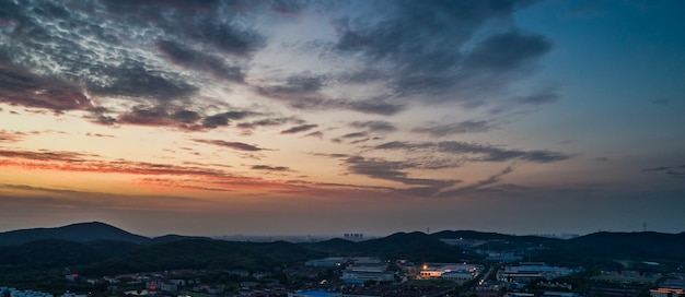 Sunset in mountains