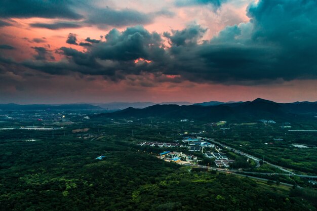 Sunset in mountains