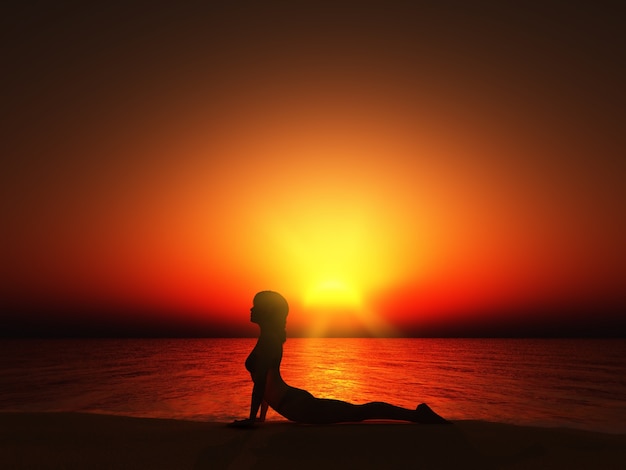 Free photo sunset yoga