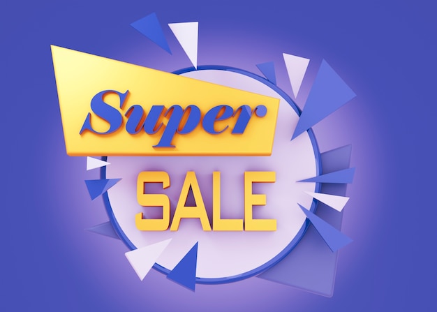 Free photo super sale for retail  with geometric shapes