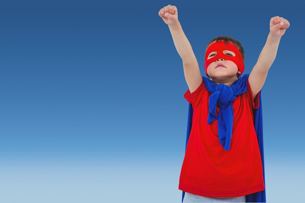 Free Photo superhero with blue cloak