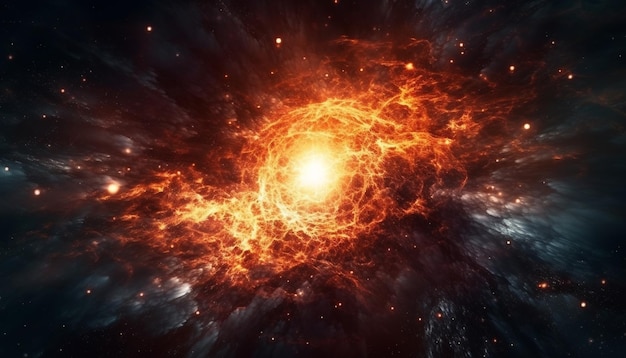 Free Photo supernova explosion ignites fiery inferno in deep space radiation generated by ai