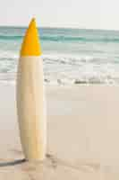 Free photo surfboard in the sand