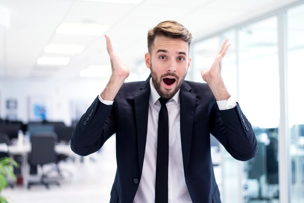 Surprised man with open mouth