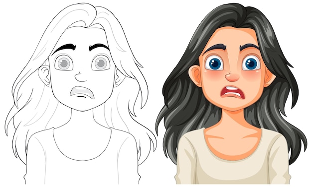 Free photo surprised woman vector illustration