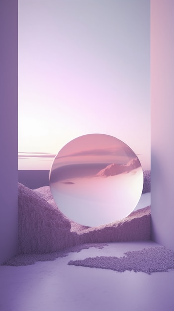 Free photo surreal and dreamlike landscape wallpaper in purple tones