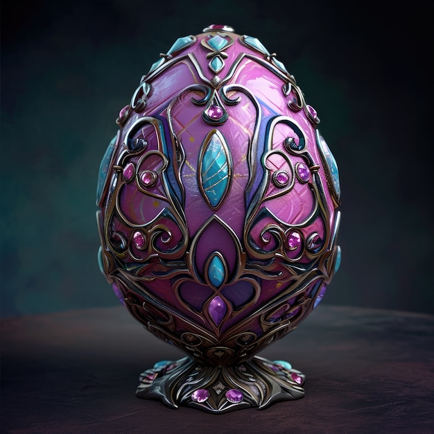 Free photo surreal easter egg with fantasy world landscape