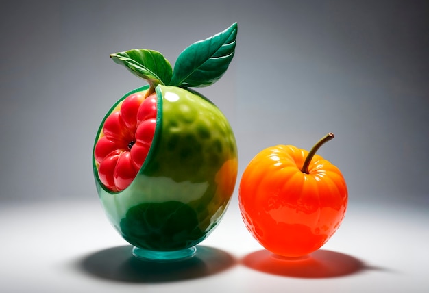 Free photo surreal fruit in studio