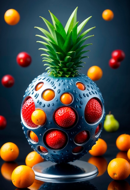 Free photo surreal fruit in studio