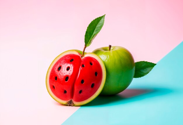 Surreal fruit in studio