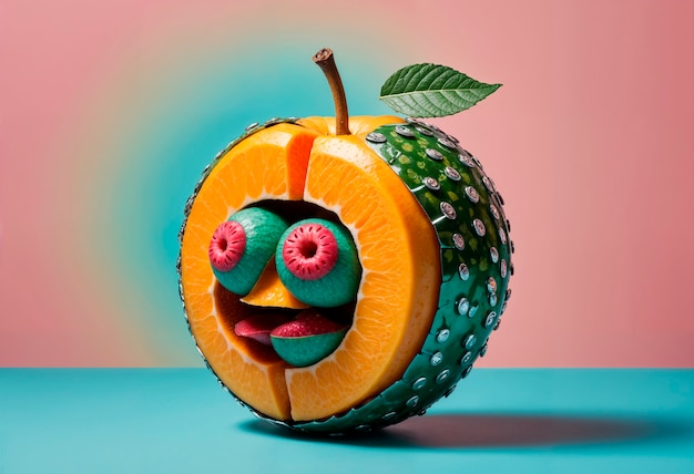 Free photo surreal fruit in studio