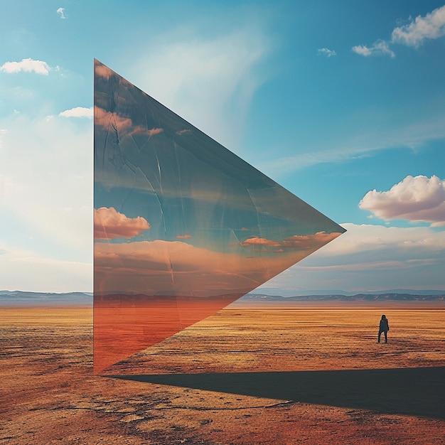 Free Photo surreal geometric shapes in the barren desert