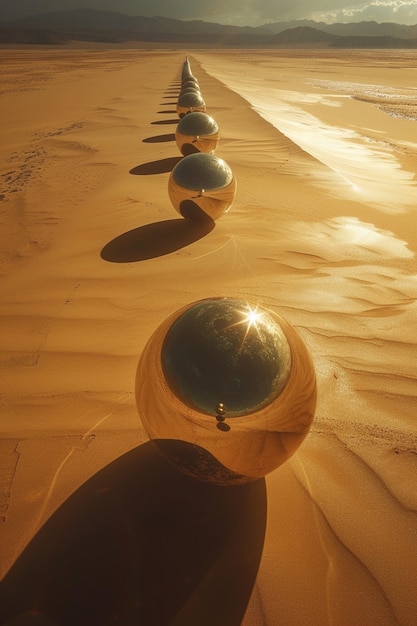 Free Photo surreal geometric shapes in the barren desert