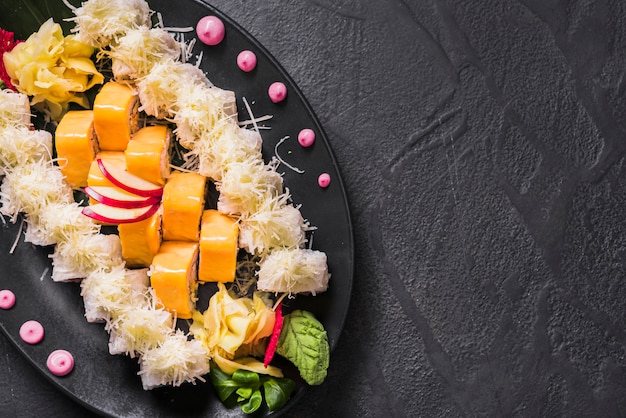 Free Photo sushi dish at asian restaurant